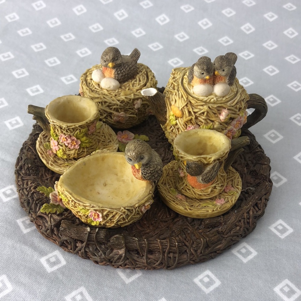 Mini Decorative Bird Nest Tea Set